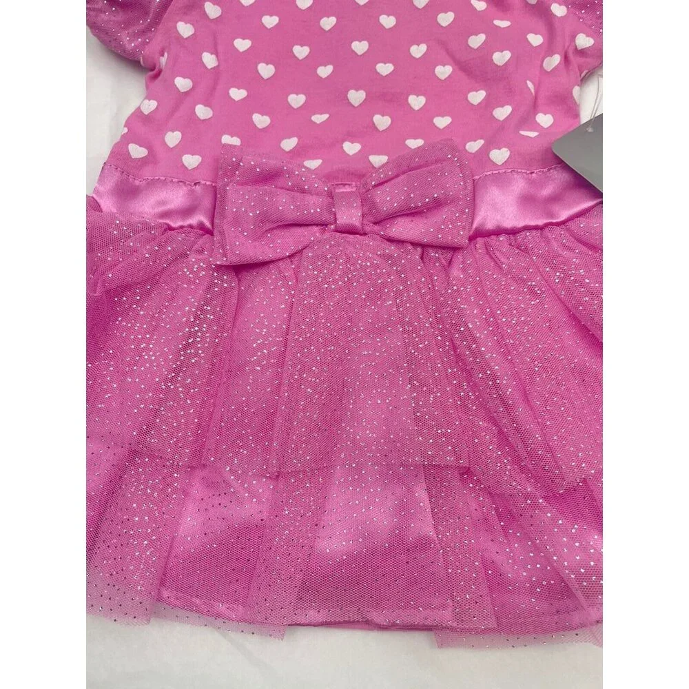 DISNEY STORE  Baby Girl Minnie Mouse Bodysuit Dress Pink 18-24 Months New